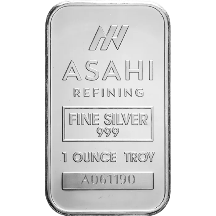 A one ounce Asahi Refining silver bar