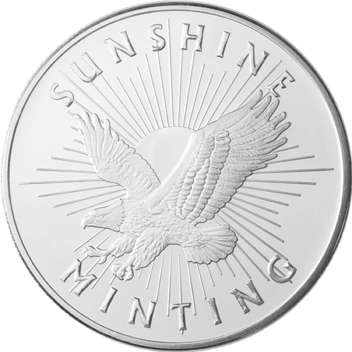 A one ounce Sunshine Minting silver round