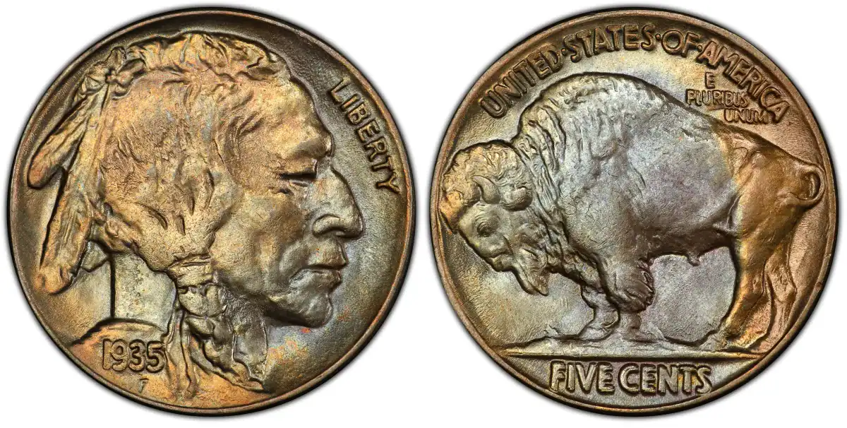 1935 Buffalo Nickel doubled die: Dramatic reverse error explained