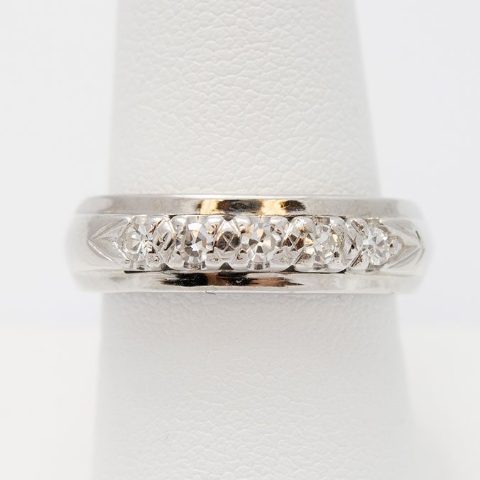 14K WG Band with Diamonds