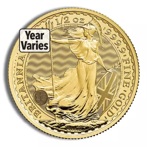 1/2 oz Great Britain Gold Britannia Coin (Random Year)