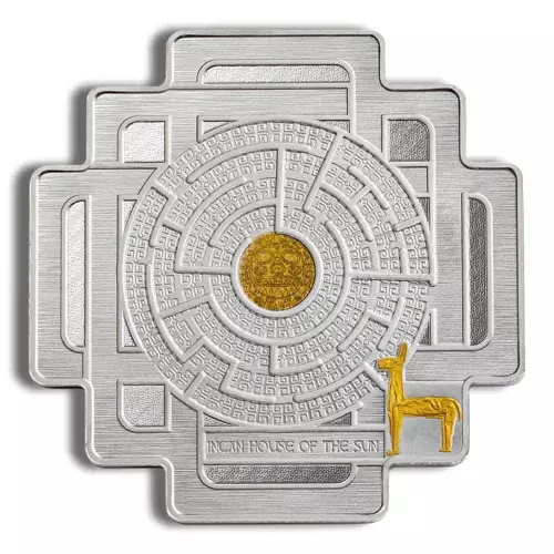 2022 1.5 oz Silver Incan House of the Sun Maze Coin