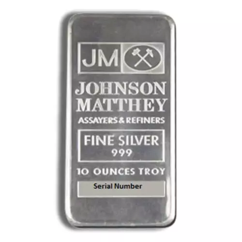 10 oz Silver Bar - Johnson Matthey - JM