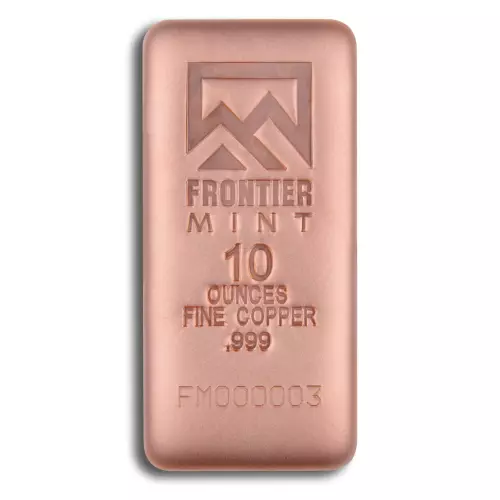 10 oz Copper Bar - Frontier Mint