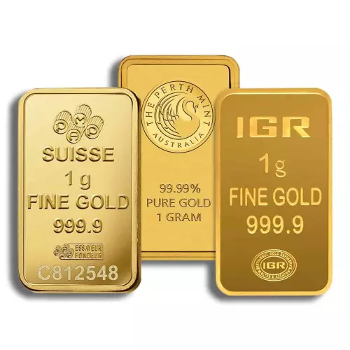 1 gram Gold Bar (Various Mint)
