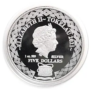 2021 Tokelau Owls Great Horned Owl 1 oz Silver Coin – image 2