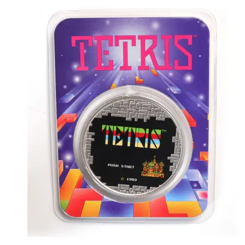 Tetris 1 oz Silver Colorized Round in TEP