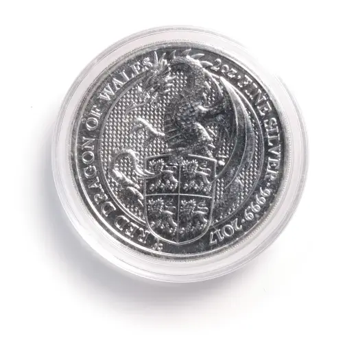2017 British Silver Queen's Beast Red Dragon 2 oz Coin