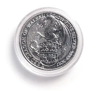 2017 British Silver Queen's Beast Red Dragon 2 oz Coin – image 1