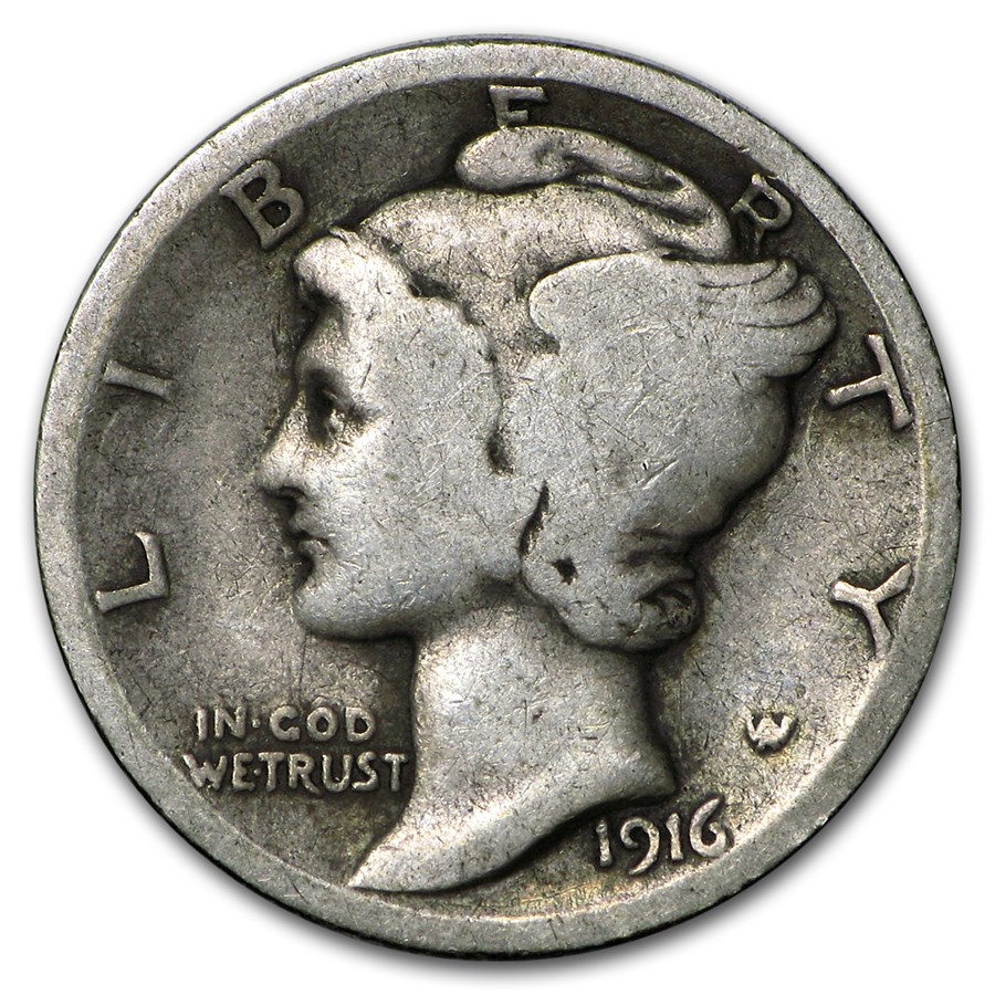 1916d mercury dime