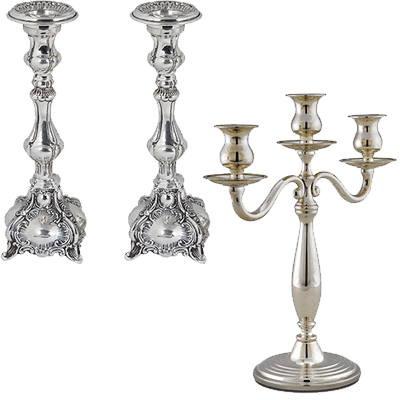 We buy sterling silver candlesticks and candleholders