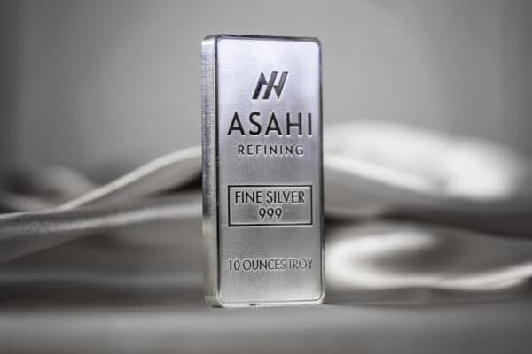 A 10 oz Asahi Silver Bar.