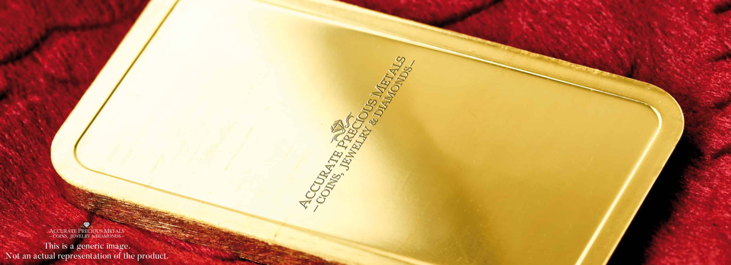 A shiny gold bar with a smooth and reflective surface. The rectangular bar exudes a sense of luxury and wealth. Its lustrous appearance represents the timeless allure of gold as a valuable and precious metal.