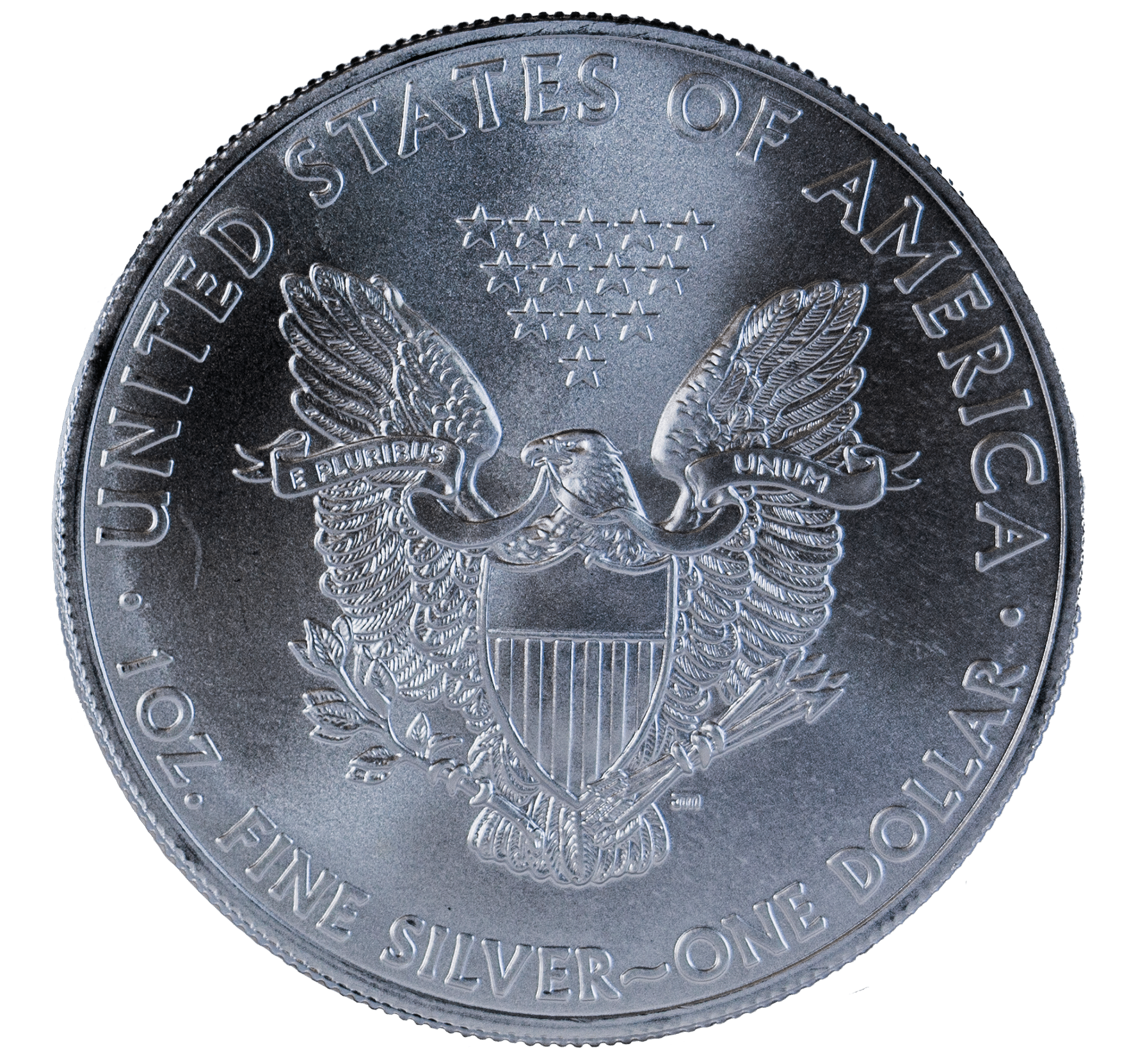 1-ounce Silver Eagle coin with radiant finish.