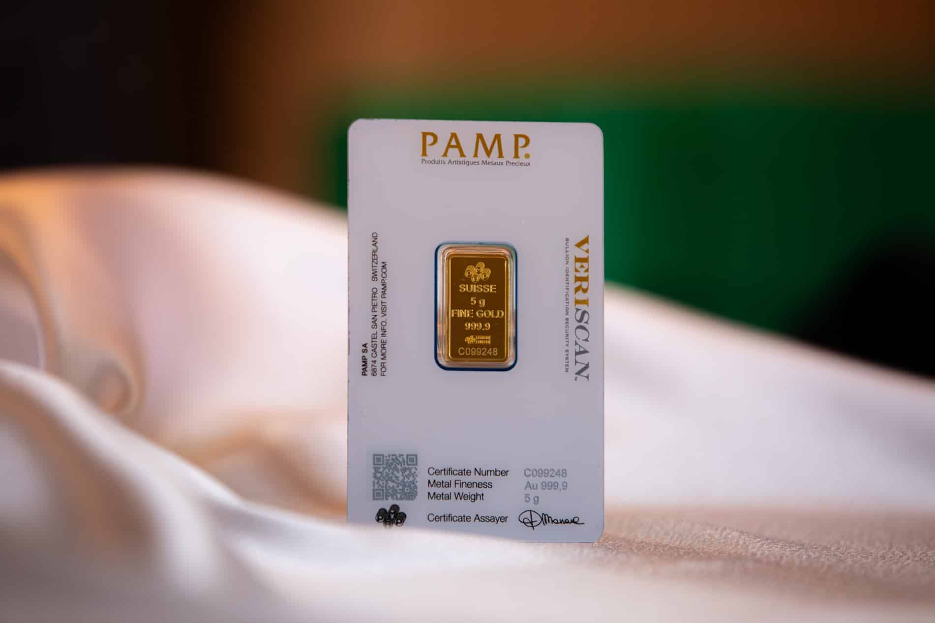 Pamp 5g gold bar - 5 gram pure gold bullion from pamp suisse