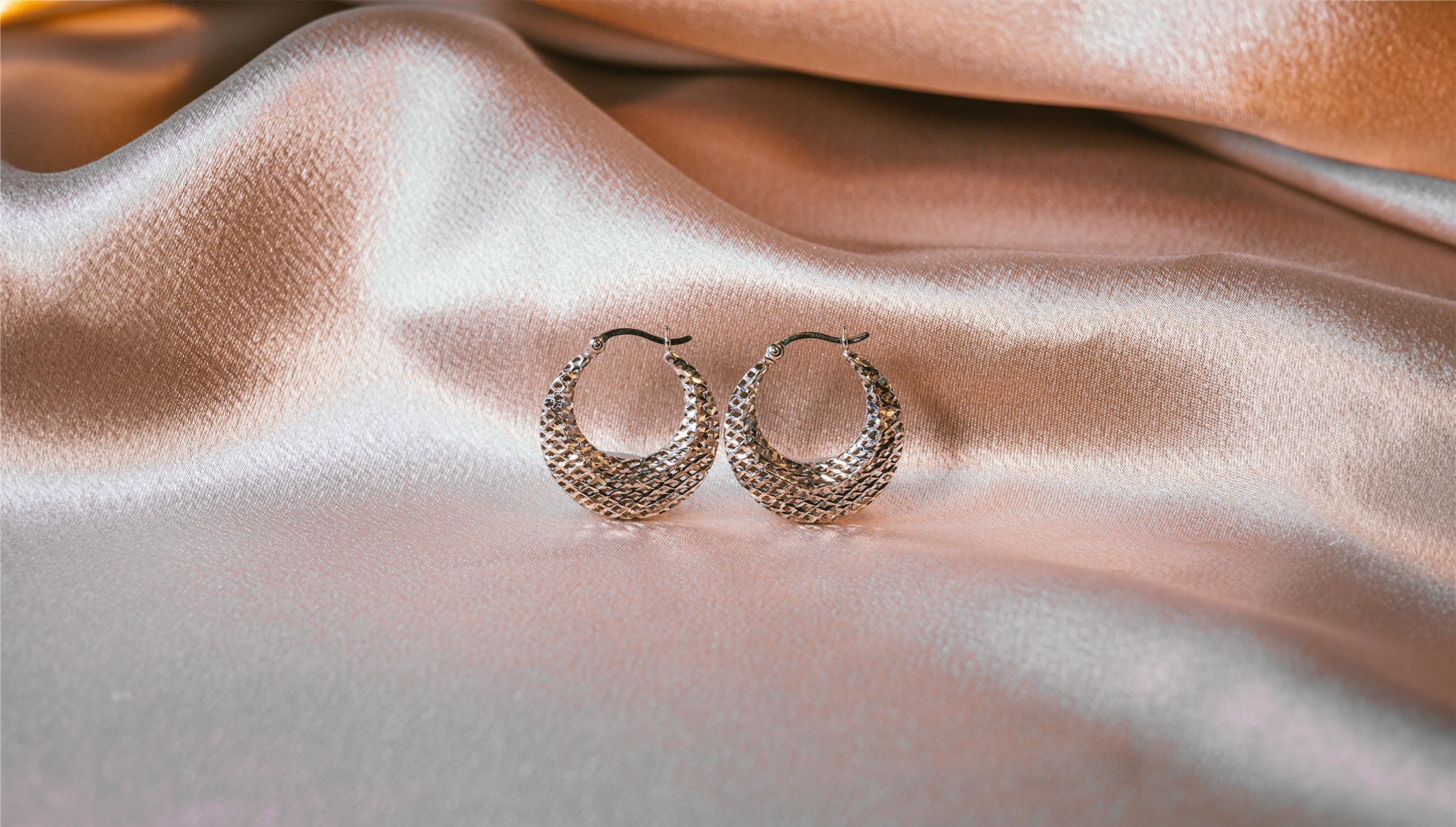 Pair of white gold earrings.