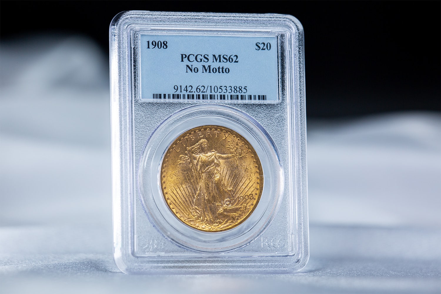 A 1910-D India Gold Eagle in a pcgs holder.