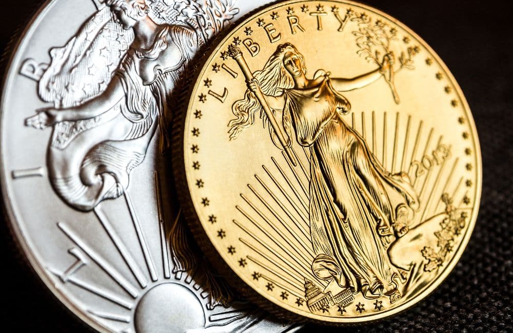 A captivating image depicting the trade of U.S. Precious Metal Mint Gold Coins, specifically the American Gold Eagle Coin. These high-value coins are often sold for cash, showcasing one of the many ways precious metals can be a sound investment. Explore the fascinating world of coin trading, and understand how you can transform your gold and silver coins into liquid assets.