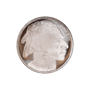 A 1/10th oz Silver coin on a white background.