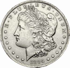1878 – 1904 Morgan Silver Dollar $1 AU (Random Year/ Mint Mark)