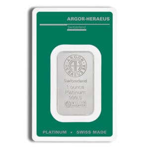 1 oz Platinum Bar – Argor-Heraeus (Carded)