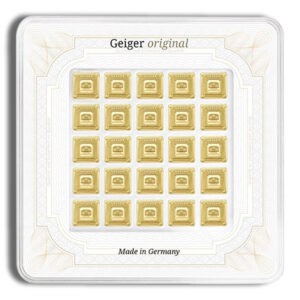 25 x 1 gram Gold Bar – Geiger Multicard (In Assay)