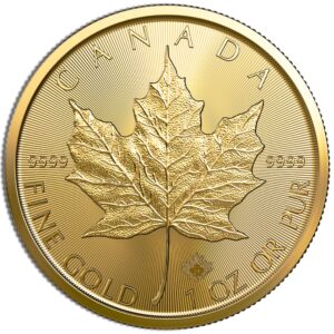 1 oz. 9999 gold maple leaf (year varies) - featured