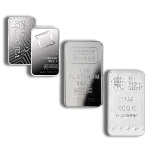 1 oz Platinum Bar – Brand Varies (Not in Card)