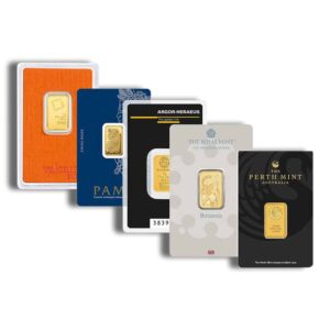 5 gram Carded Gold Bar (Various Mint)